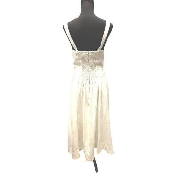 Reformation NWT Balia Linen Midi Dress Sz 4 White Sleeveless Cottagecore… - Picture 3 of 7